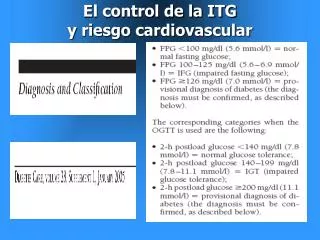 el control de la itg y riesgo cardiovascular