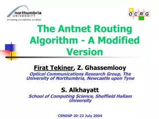 The Antnet Routing Algorithm - A Modified Version