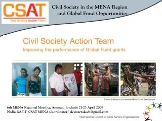 Civil Society in the MENA Region and Global Fund Opportunities