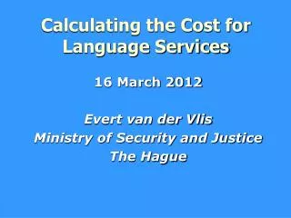 Calculating the Cost for Language Services