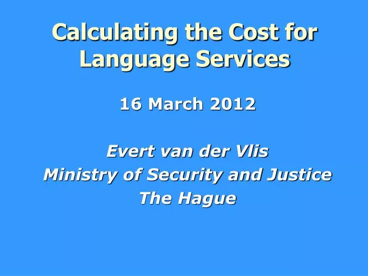 calculating the cost for language services