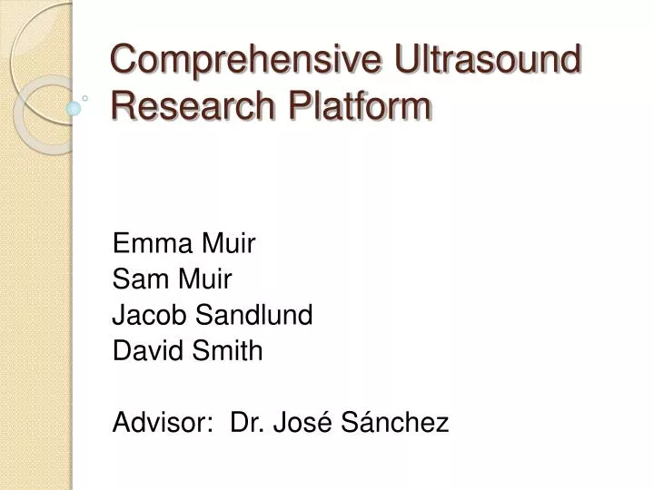 comprehensive ultrasound research platform
