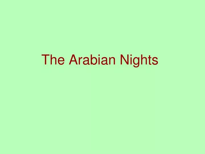 the arabian nights