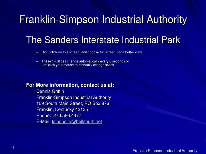 franklin simpson industrial authority
