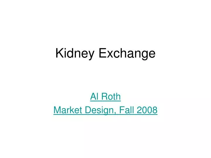 kidney exchange