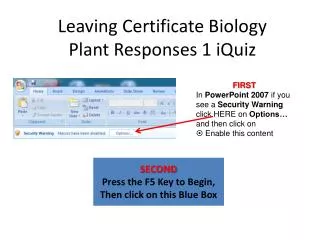 Leaving Certificate Biology Plant Responses 1 iQuiz