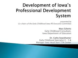 Development of Iowa’s Professional Development System
