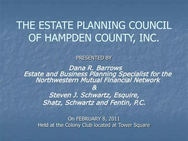 the estate planning council of hampden county inc
