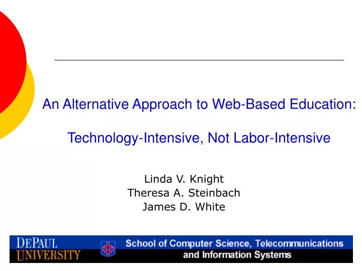 an alternative approach to web based education technology intensive not labor intensive