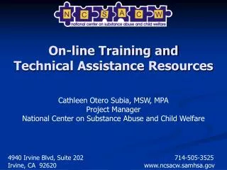 On-line Training and Technical Assistance Resources