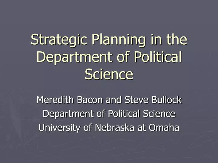 strategic planning in the department of political science