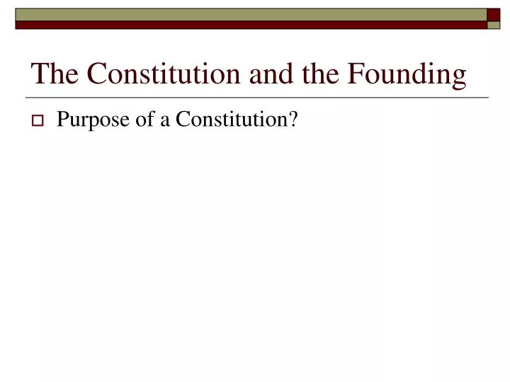 the constitution and the founding