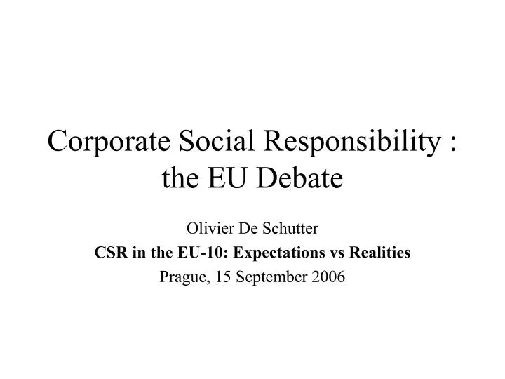 corporate social responsibility the eu debate