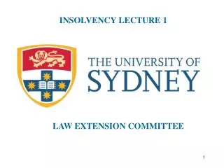 INSOLVENCY LECTURE 1
