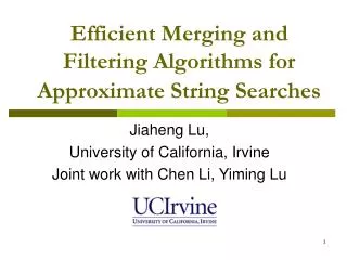 Efficient Merging and Filtering Algorithms for Approximate String Searches