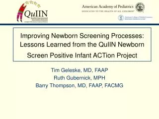 Improving Newborn Screening Processes: Lessons Learned from the QuIIN Newborn Screen Positive Infant ACTion Project