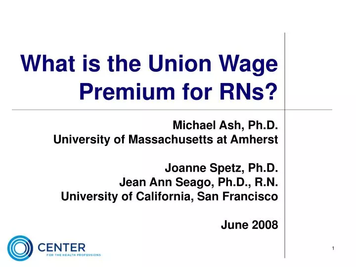 what is the union wage premium for rns