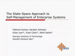 The State-Space Approach to Self-Management of Enterprise Systems