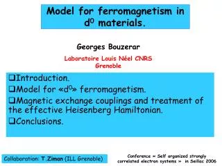 Model for ferromagnetism in d 0 materials .