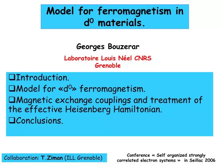 model for ferromagnetism in d 0 materials