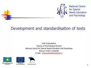 Development and standardisation of tests