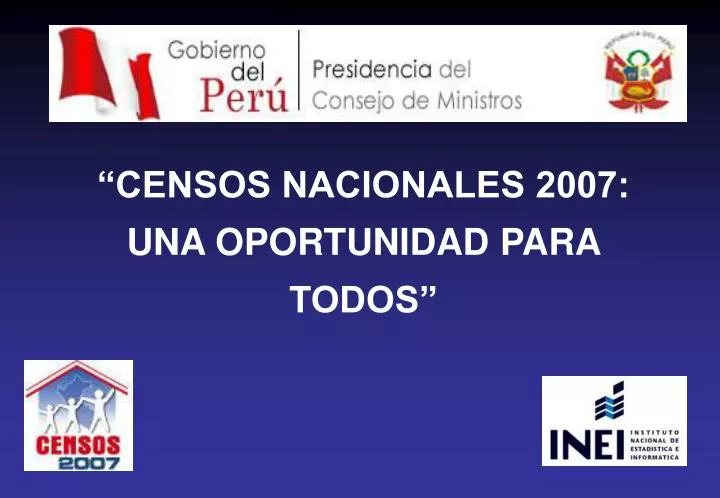 censos nacionales 2007 una oportunidad para todos
