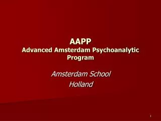 AAPP Advanced Amsterdam Psychoanalytic Program