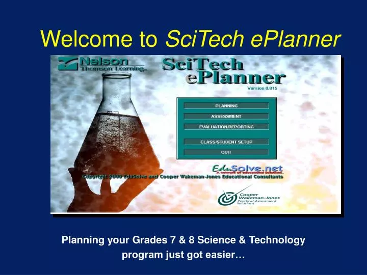 welcome to scitech eplanner