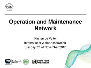 Operation and Maintenance Network
