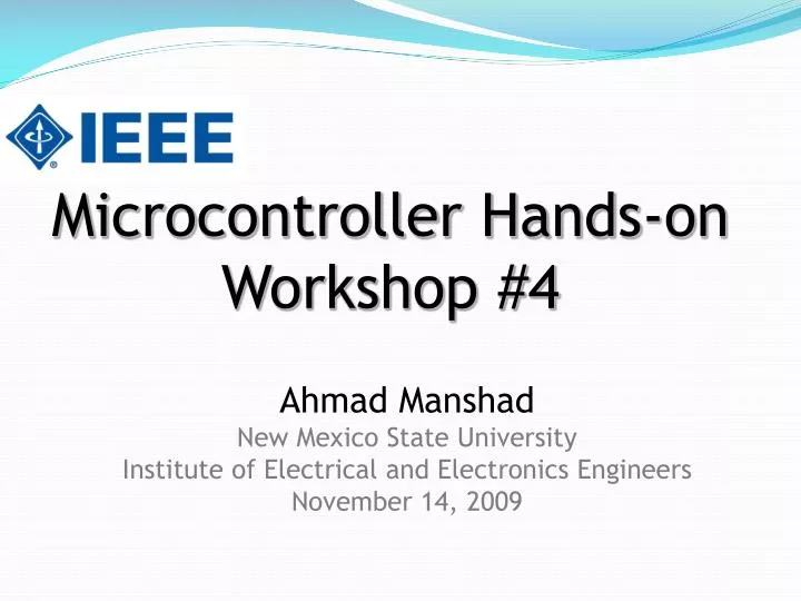 Microcontroller Hands-on Workshop # 4