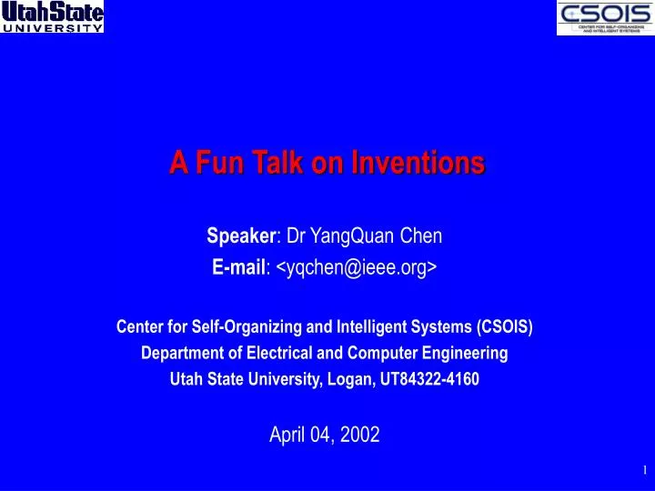 a fun talk on inventions