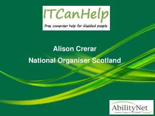 Alison Crerar National Organiser Scotland