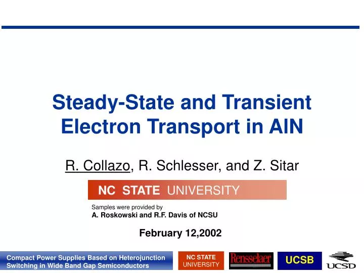 steady state and transient electron transport in aln