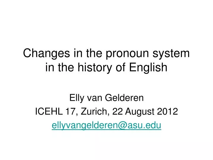 changes in the pronoun system in the history of english
