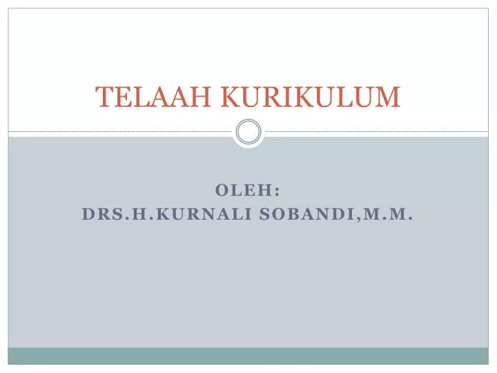 telaah kurikulum