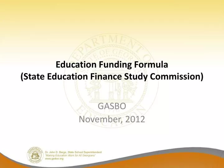 education funding formula state education finance study commission