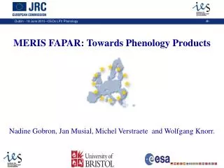 MERIS FAPAR: Towards Phenology Products