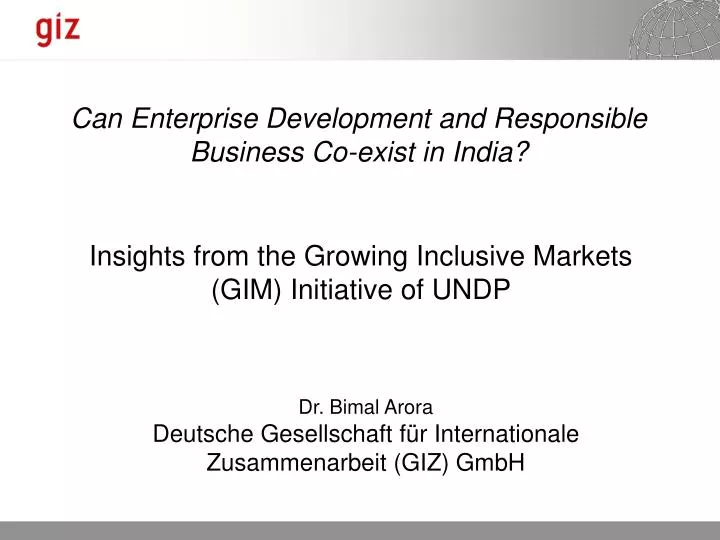 insights from the growing inclusive markets gim initiative of undp