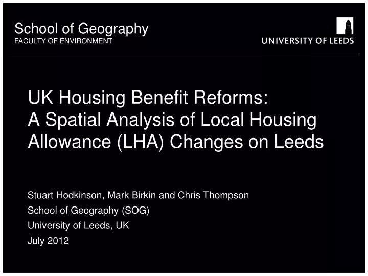 uk housing benefit reforms a spatial analysis of local housing allowance lha changes on leeds