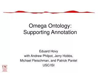 Omega Ontology: Supporting Annotation