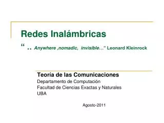 redes inal mbricas anywhere nomadic invisible leonard kleinrock