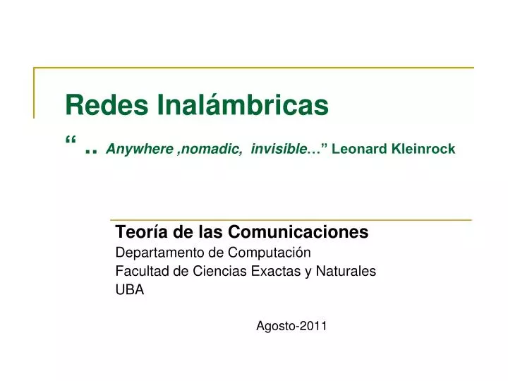 redes inal mbricas anywhere nomadic invisible leonard kleinrock