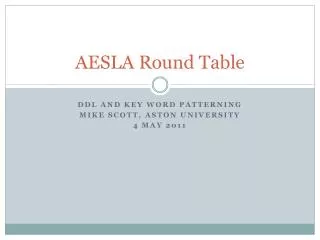 AESLA Round Table