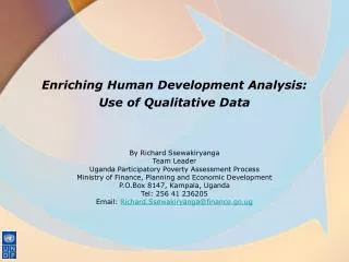 Enriching Human Development Analysis: Use of Qualitative Data
