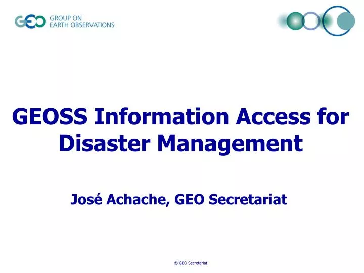geoss information access for disaster management