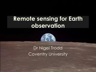 Remote sensing for Earth observation