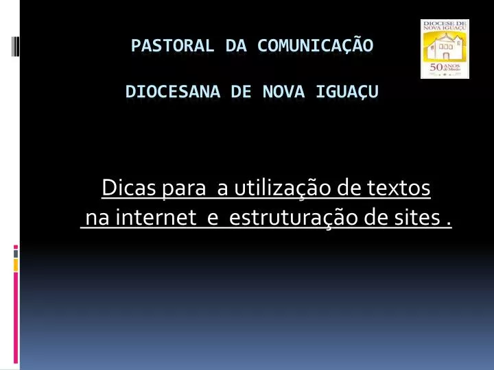 pastoral da comunica o diocesana de nova igua u