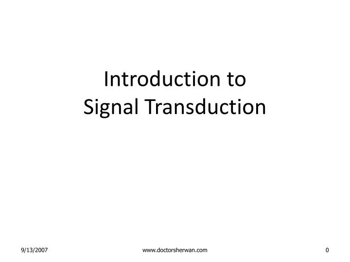 introduction to signal transduction