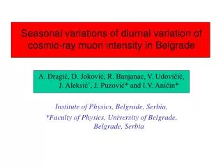 Seasonal variations of diurnal variation of cosmic-ray muon intensit y in Belgrade