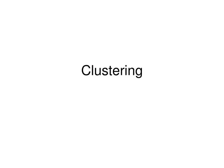 clustering